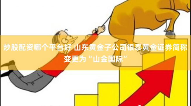 炒股配资哪个平台好 山东黄金子公司银泰黄金证券简称变更为“山金国际”