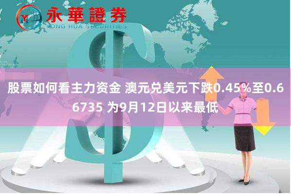 股票如何看主力资金 澳元兑美元下跌0.45%至0.66735 为9月12日以来最低